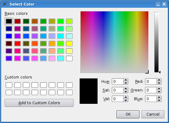 Color Selection Dialog