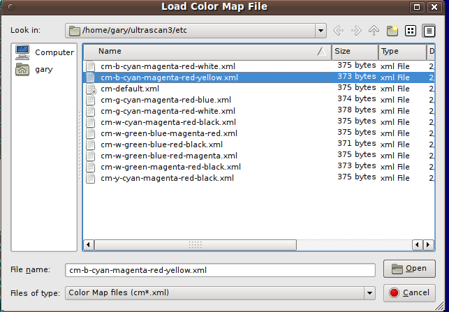Load CMap File Dialog
